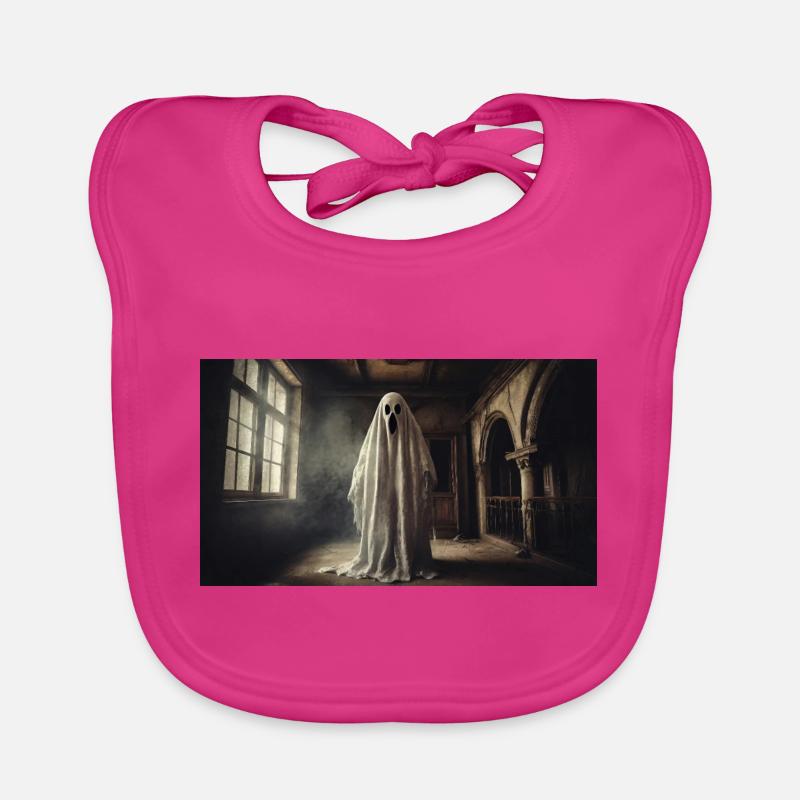 evil ghost in an old house monster dark horror Organic Baby Bibs
