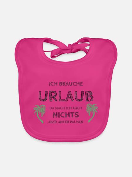 J’ai besoin de vacances - Bavoir bio Bébé - fuchsia - Devant
