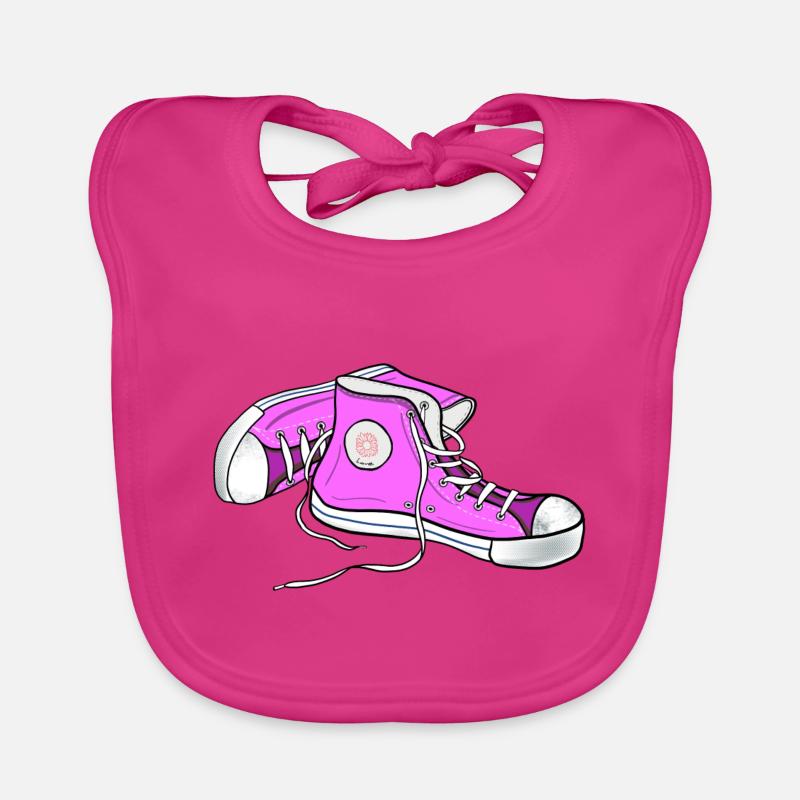 Chucks pink - Baby Bio-Lätzchen - Fuchsia