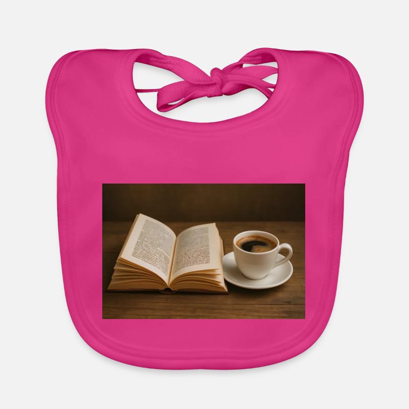 Book and coffee Organic Baby Bibs
