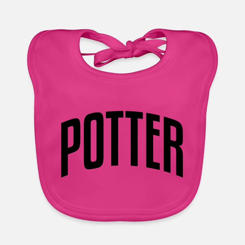 potter stylish arched text logo copy Organic Baby Bibs