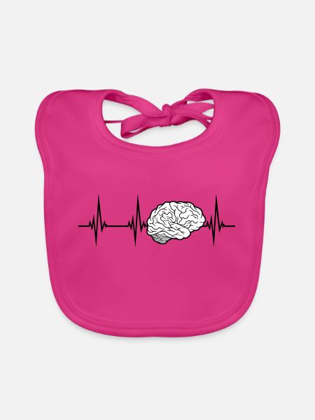 Conception du cerveau ECG - Bavoir bio Bébé - fuchsia - Devant