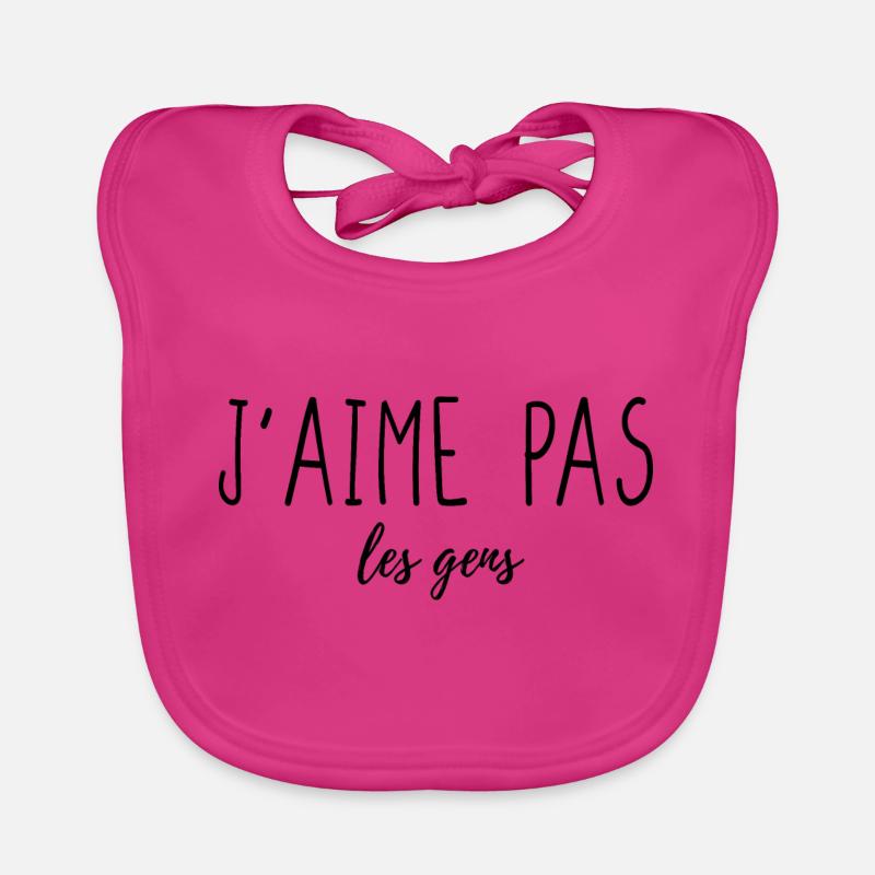 J'aime pas les gens - Bavoir bio Bébé - fuchsia