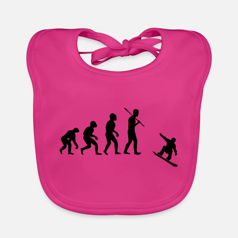 Snowboard Snowboarder - Baby Bio-Lätzchen - Fuchsia