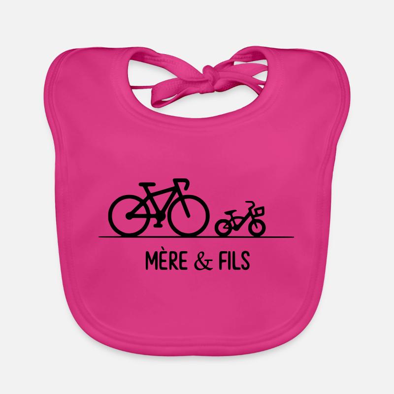 mère et fils - Bavoir bio Bébé - fuchsia