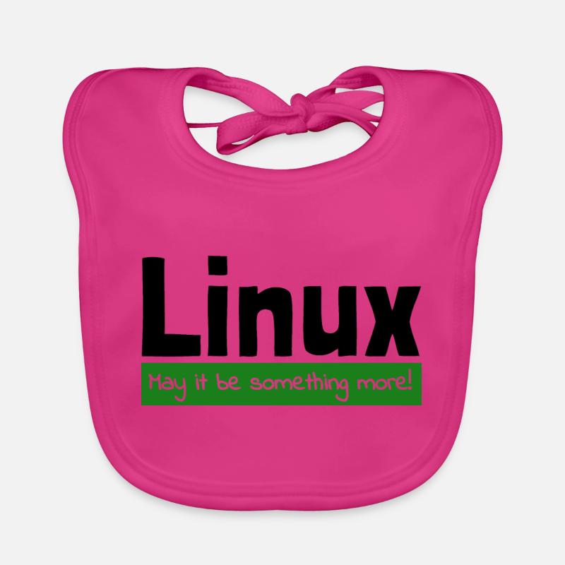 Linux Computer Computerarbeit witzige Sprüche Nerd - Baby Bio-Lätzchen - Fuchsia