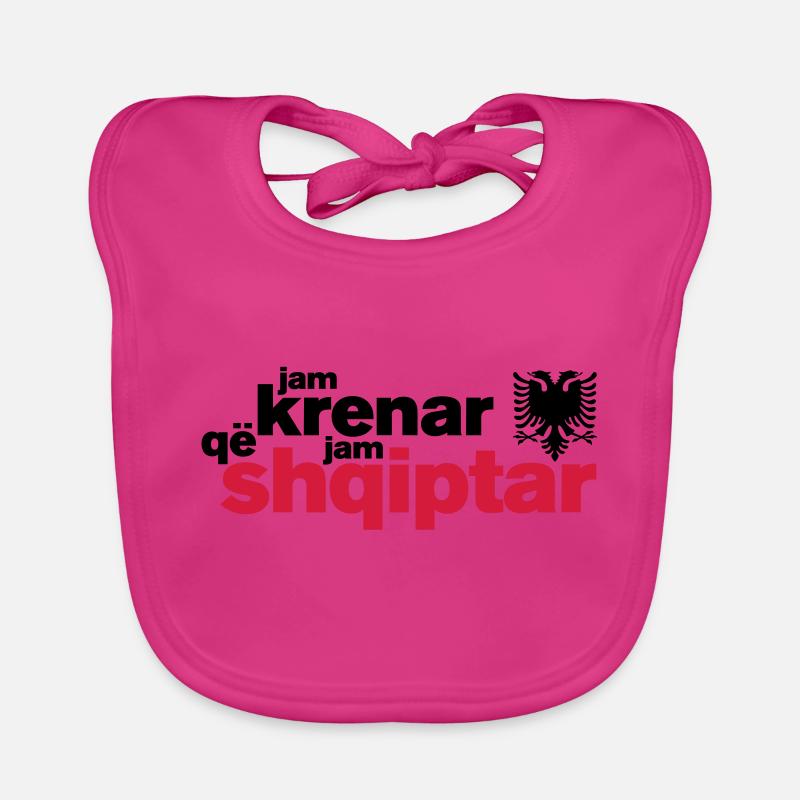 Krenar që jam Shqiptar Baby Bio-Lätzchen