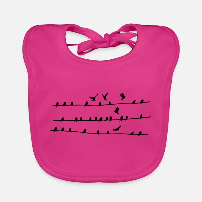Birds on electric power lines Organic Baby Bibs