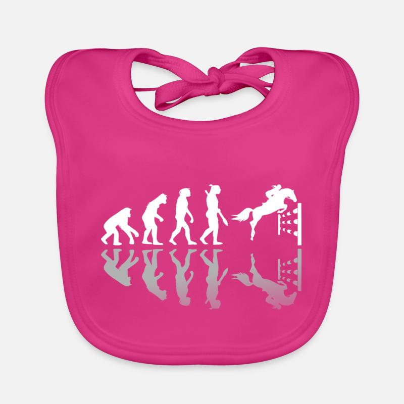 Evolution d'un cadeau d'équitation cavalier - Bavoir bio Bébé - fuchsia