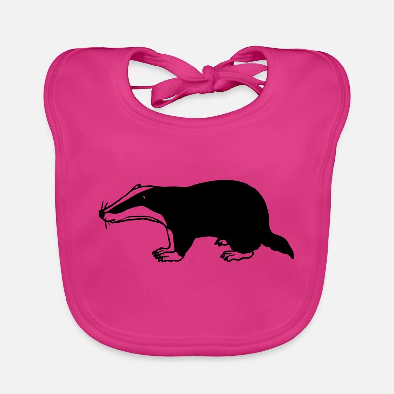 Dachs - Baby Bio-Lätzchen - Fuchsia