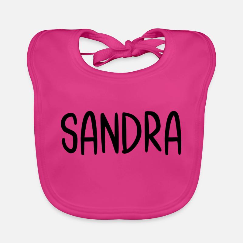 Sandra Custom Name Schriftart Text Geburtstag Baby Bio-Lätzchen