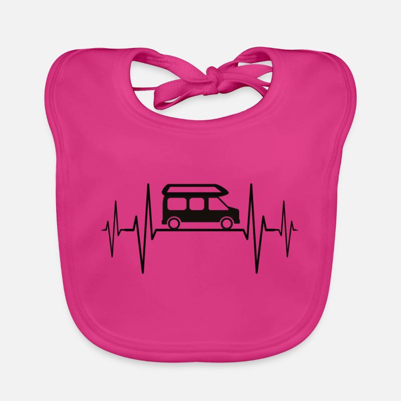 Camper Campervan Van Herzschlag ECG Bus Camping Organic Baby Bibs