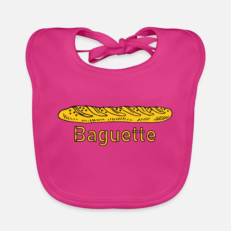 Logo de Baguette - Bavoir bio Bébé - fuchsia