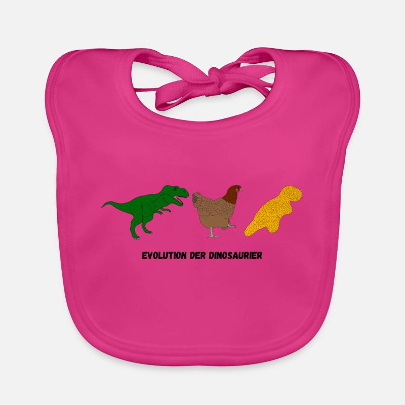 Evolution der Dinosaurier - Baby Bio-Lätzchen - Fuchsia