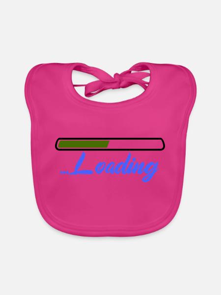 Chargement - Bavoir bio Bébé - fuchsia - Devant