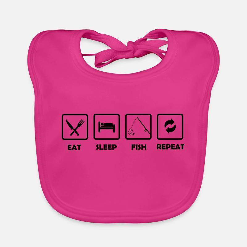 eat_sleep_fish_repeat Baby Bio-Lätzchen
