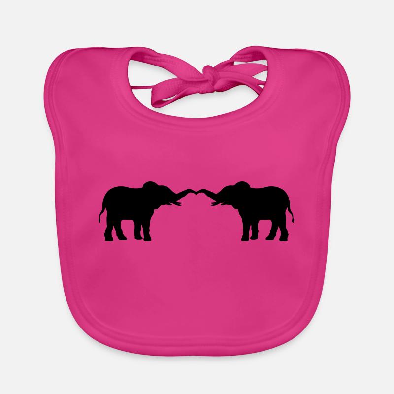 Couple in love 2 elephants Organic Baby Bibs