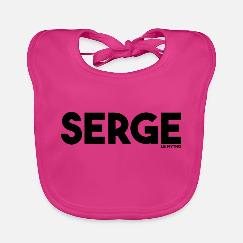 Serge le Mytho Logo - Bavoir bio Bébé - fuchsia