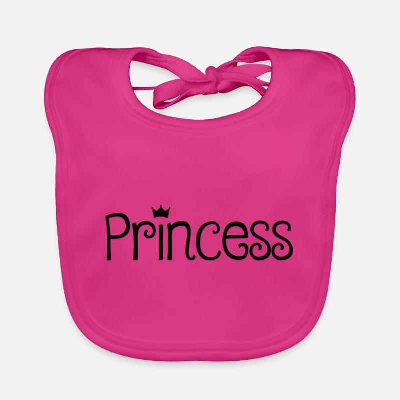 Princesse lettrage (princesse) - Bavoir bio Bébé - fuchsia