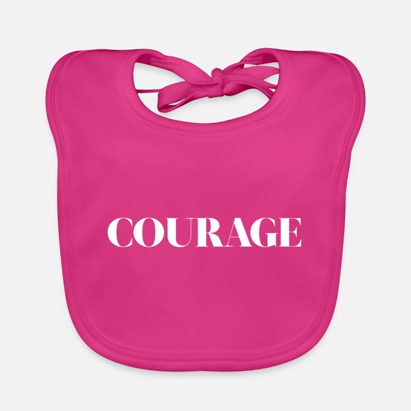 courage - Bavoir bio Bébé - fuchsia