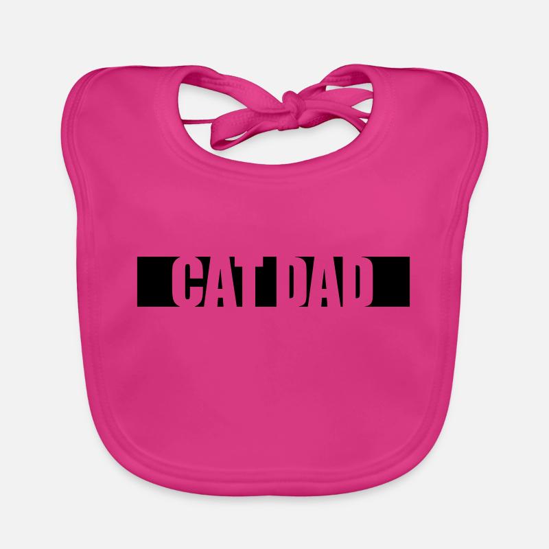 Cat Dad Stripe Design Organic Baby Bibs