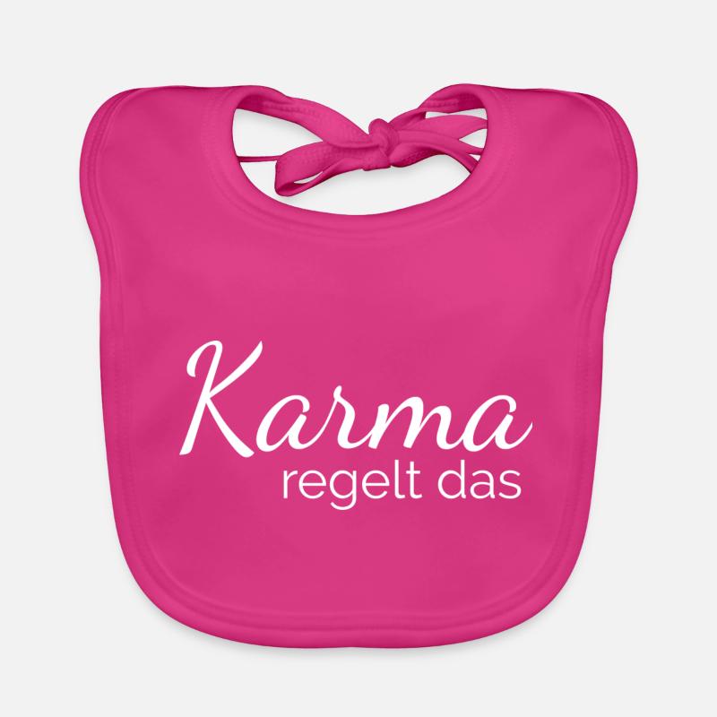 Le karma règle le - Bavoir bio Bébé - fuchsia