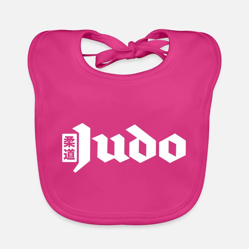 judo - Bavoir bio Bébé - fuchsia