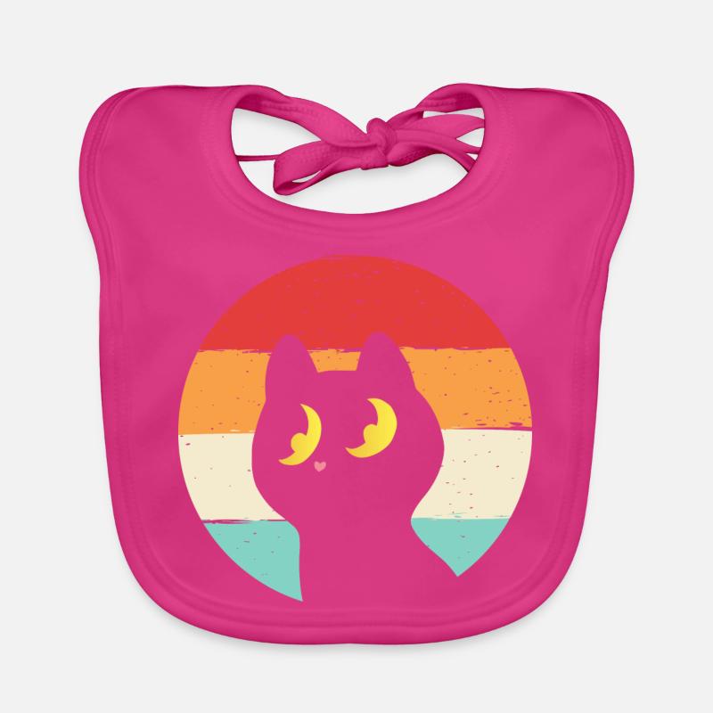 Chat Rétro Bavoir bio Bébé