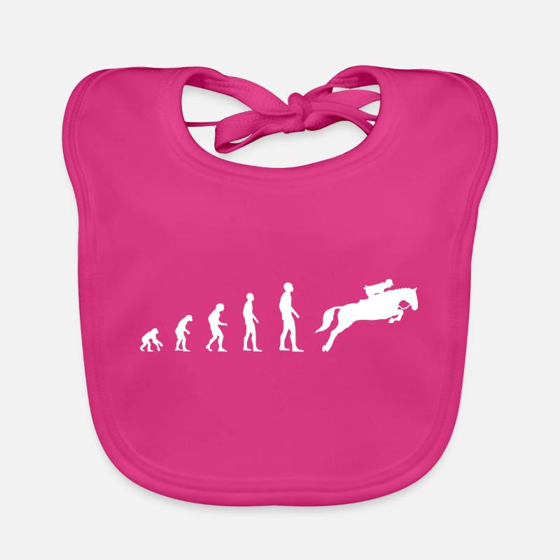Dressage cavalier - Evolution - Bavoir bio Bébé - fuchsia