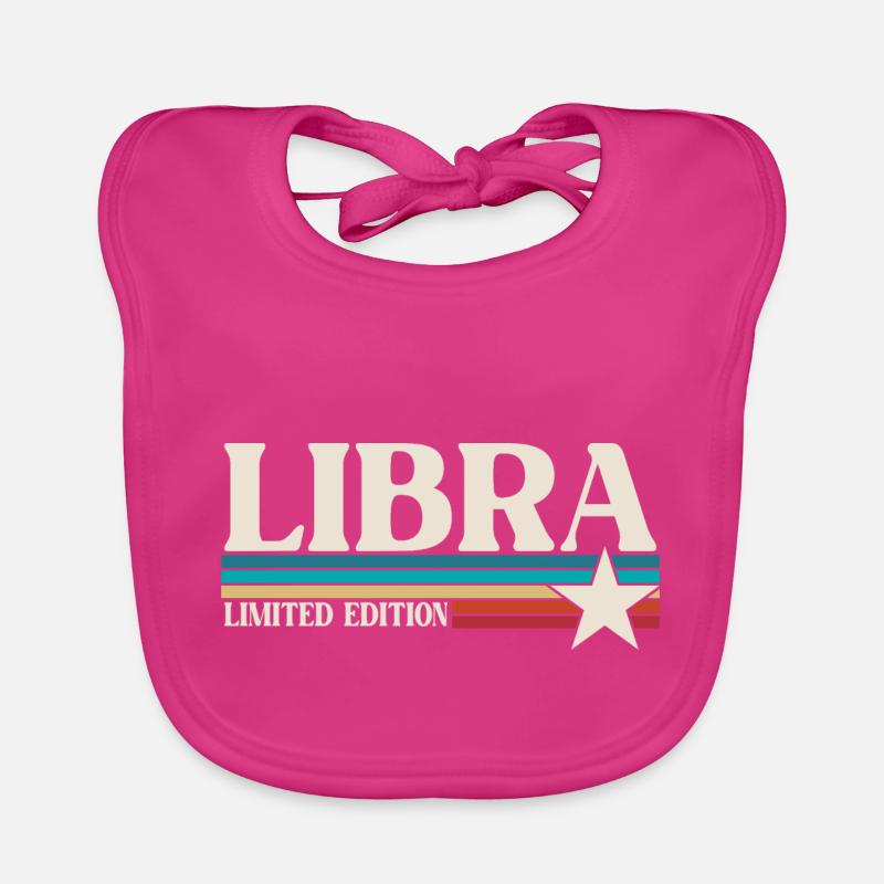Sternzeichen Waage - Baby Bio-Lätzchen - Fuchsia