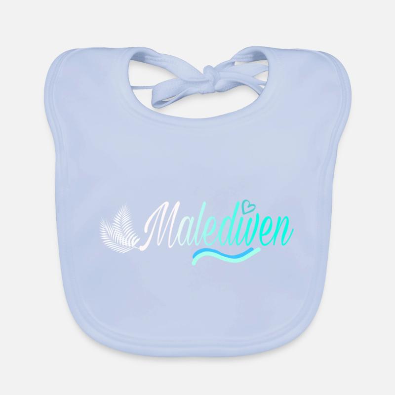 Malediven Palm white Baby Bio-Lätzchen