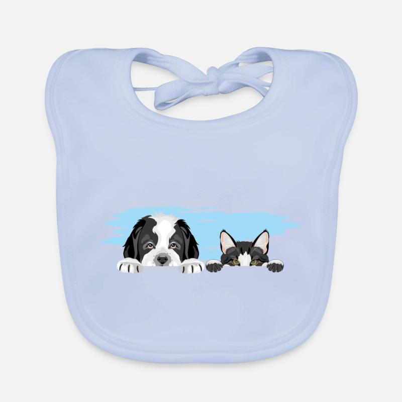 Peeking Saint Bernard chiot chien et chat mignon Bavoir bio Bébé