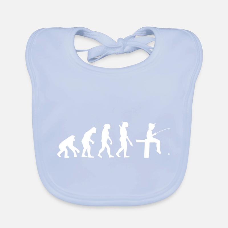 Fishing kid evolution gift Organic Baby Bibs
