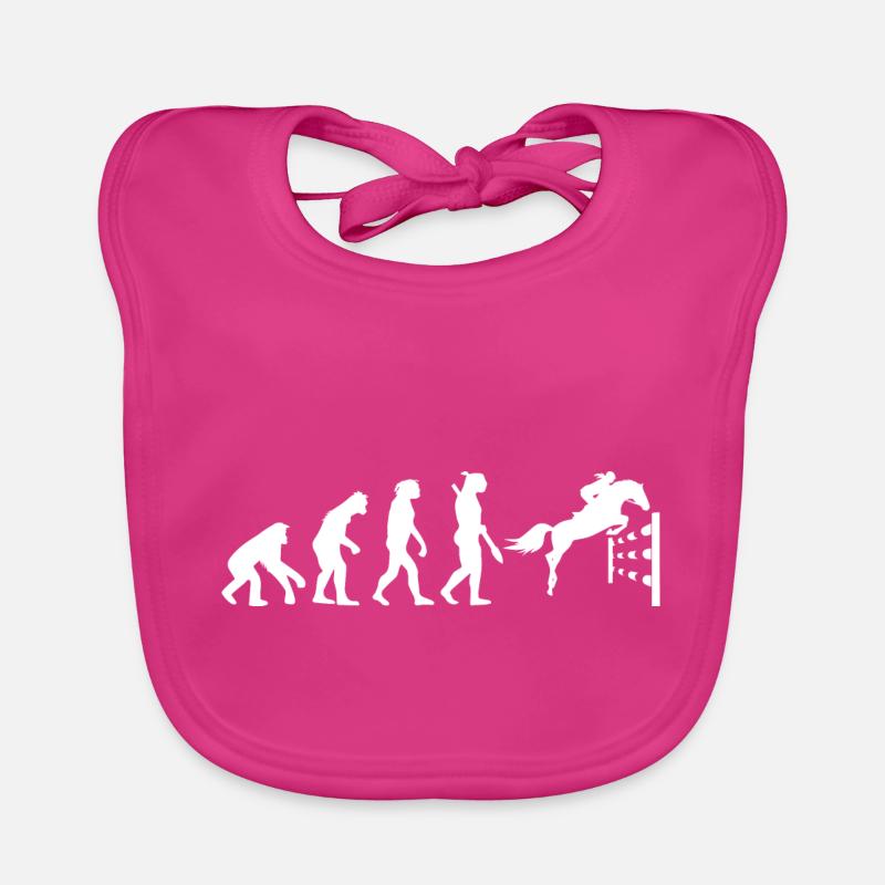 Equitation Equitation Evolution Equitation Cadeau Equestre - Bavoir bio Bébé - fuchsia