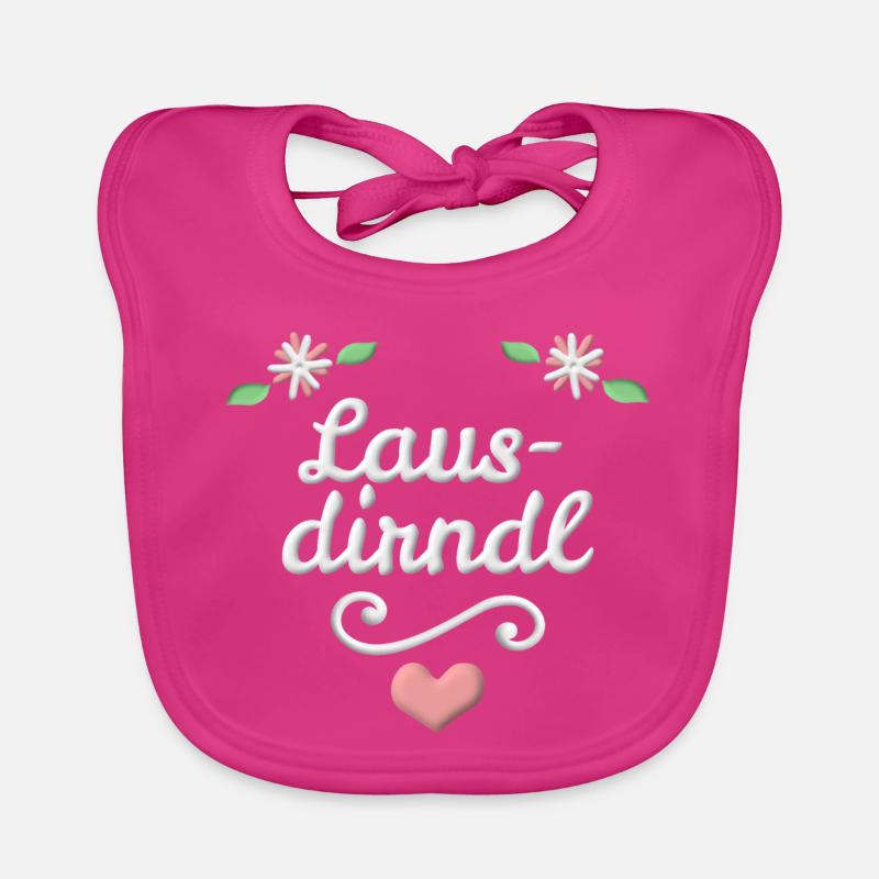 Lausdirndl Lustiger Spruch Lausmadl Dialekt Herz Baby Bio-Lätzchen