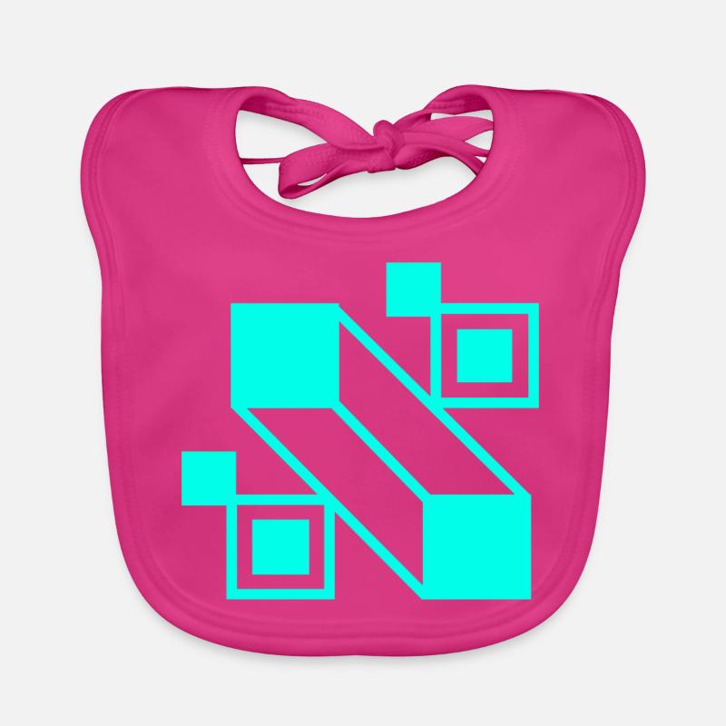 Formes abstraites - Bavoir bio Bébé - fuchsia