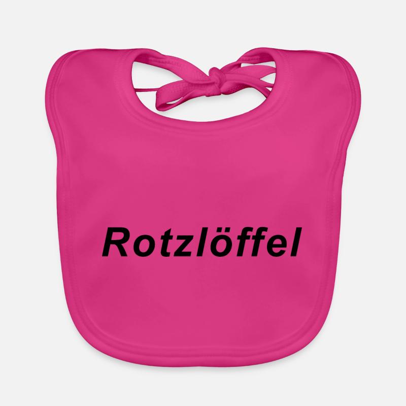 Rotzloeffel Spruch Geschenk Idee Baby Bio-Lätzchen
