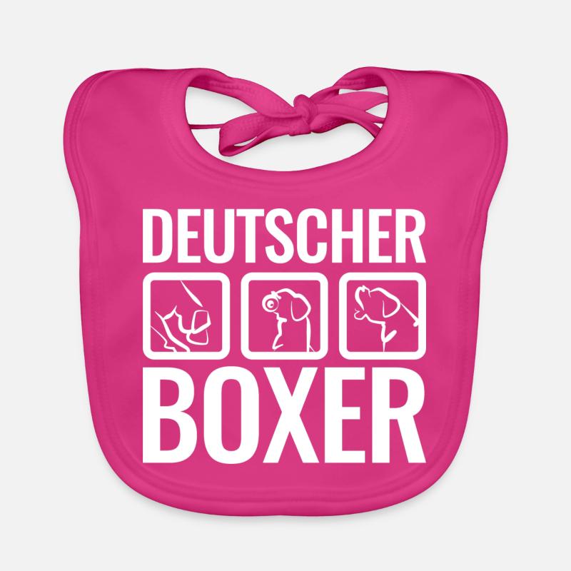 Deutscher Boxer white Baby Bio-Lätzchen