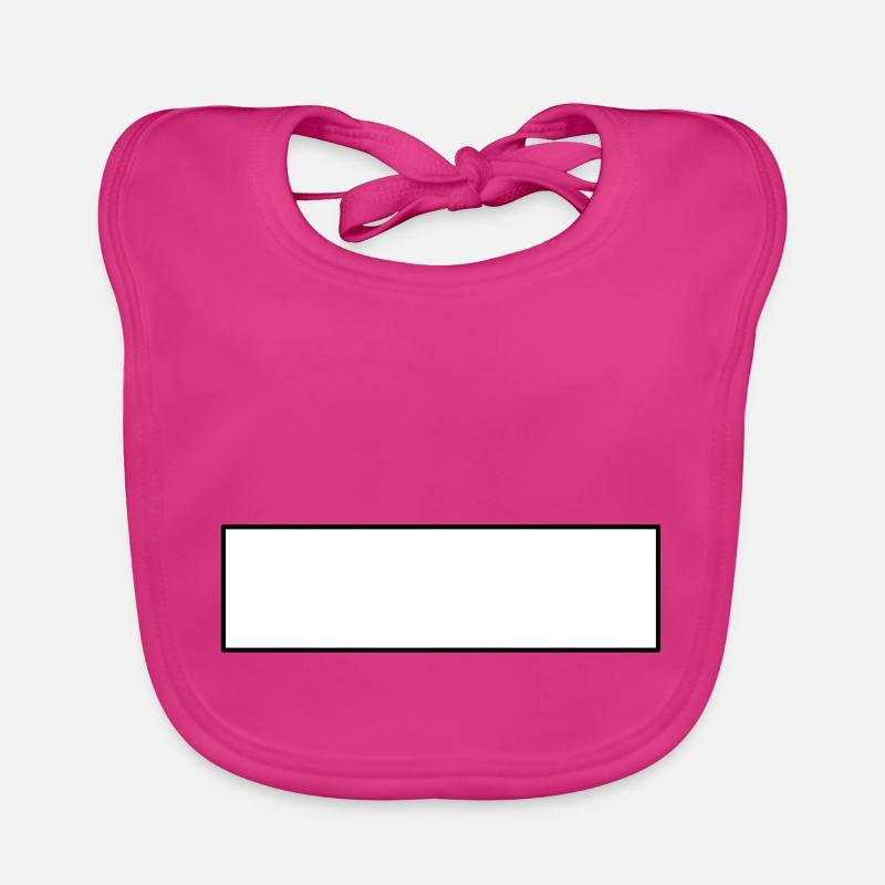 Barre blanche rectangle bouclier blanc - Bavoir bio Bébé - fuchsia
