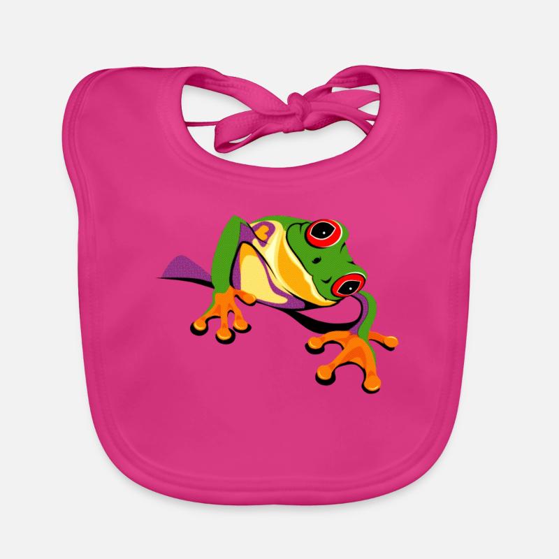 Frosch Regenwald comic frog Umweltschutz Baby Bio-Lätzchen