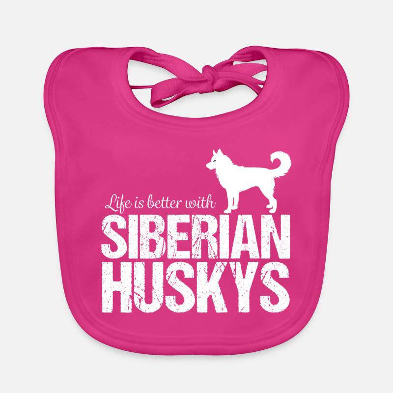 Husky Husky - Bavoir bio Bébé - fuchsia