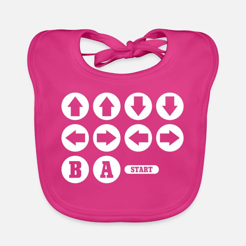 Cheat Code Jeu vidéo - Bavoir bio Bébé - fuchsia