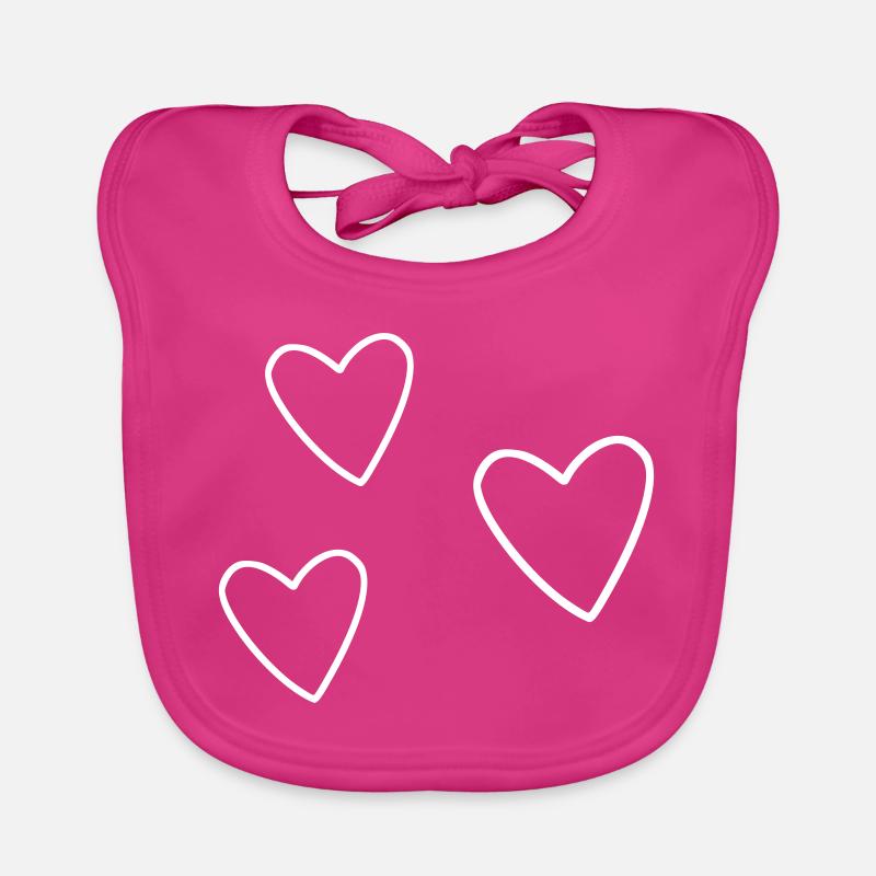 3 hearts for one Organic Baby Bibs