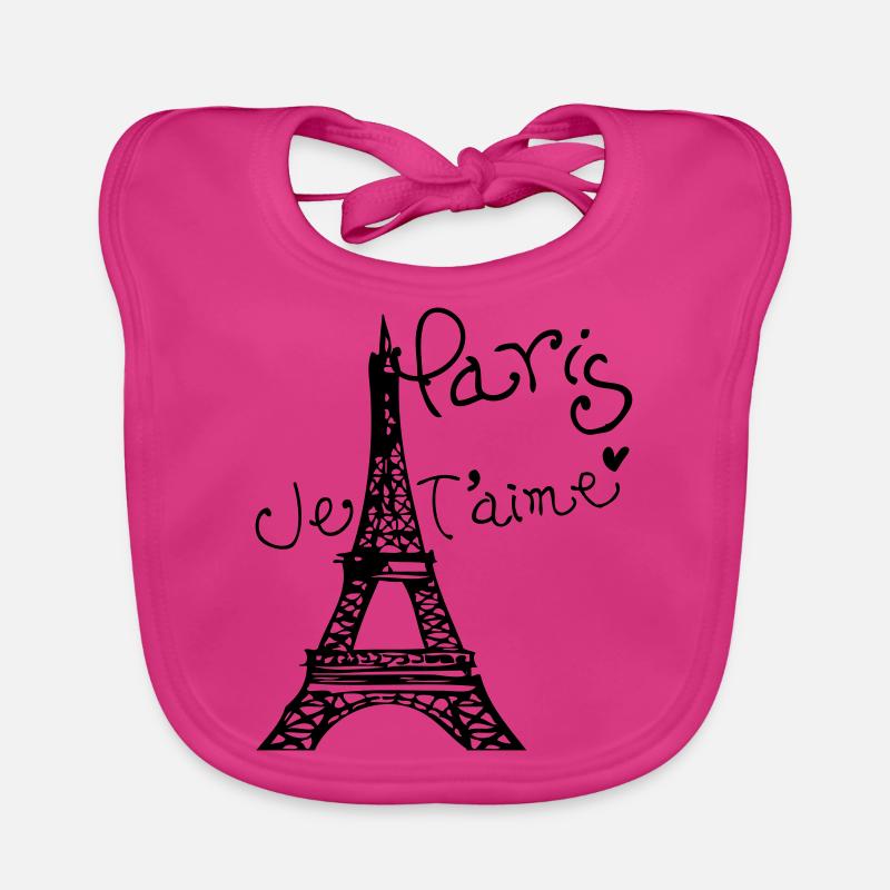 Paris Je T'aime Eiffelturm Baby Bio-Lätzchen