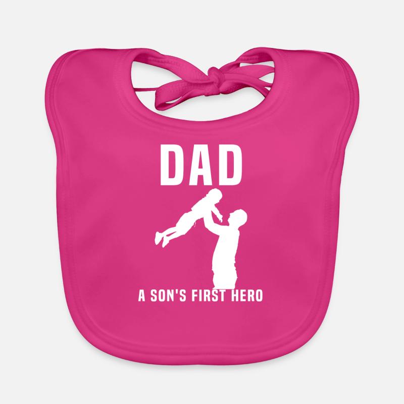 Père et fils - Bavoir bio Bébé - fuchsia