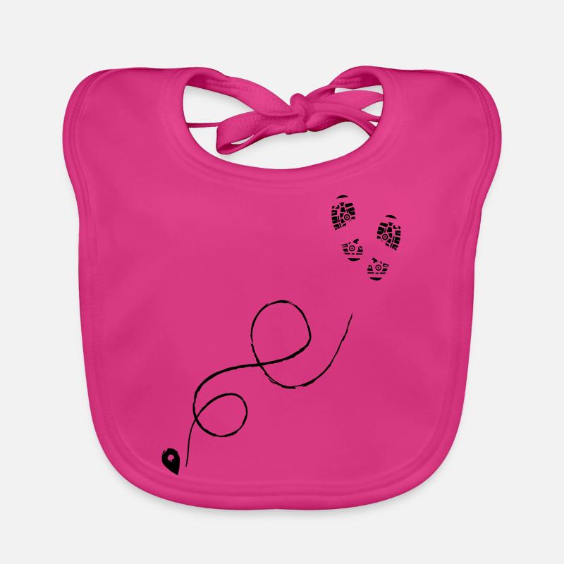 Hiking trail trail shoe print Organic Baby Bibs