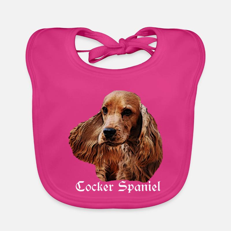 Cocker Spaniel,Spaniel,Dog Head,Pedigree Dog, Organic Baby Bibs