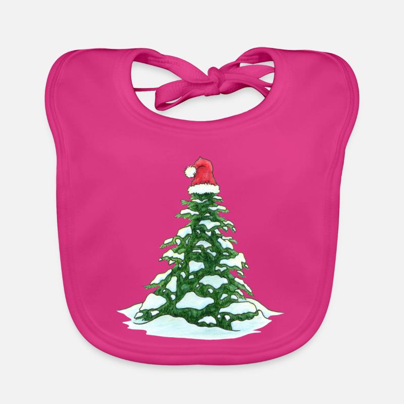 Sapin de Noël avec chapeau de Noël Bavoir bio Bébé