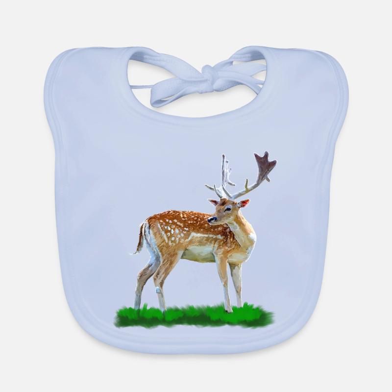 Style aquarelle cerf de forêt Bavoir bio Bébé