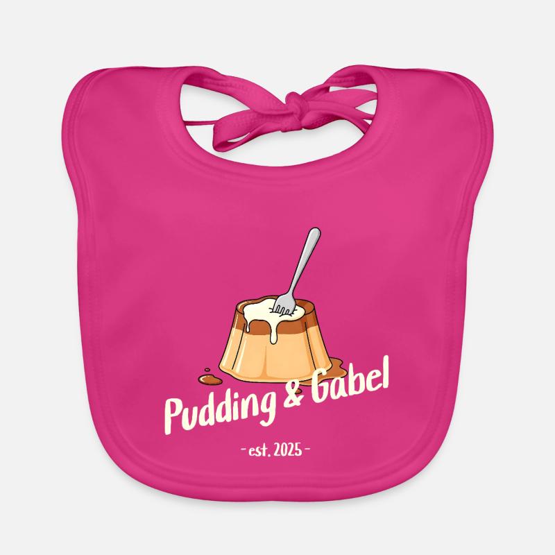 Pudding und Gabel - Est. 2025 - Baby Bio-Lätzchen - Fuchsia